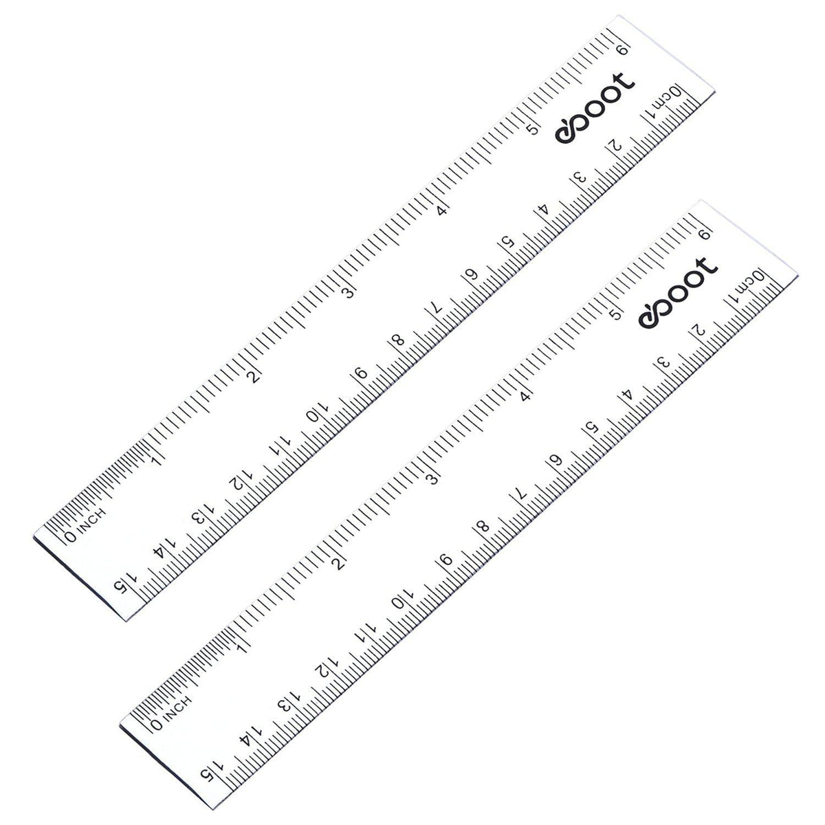 EBOOT 2 Pcs Clear Plastic Ruler Straight Ruler for School, 12 Inch