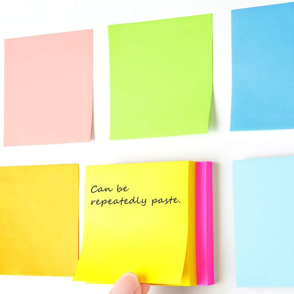 Phthdoty 8 Pads Pop Up Sticky Notes 3x3 Refills 8 Bright Colors, 640 Sheets