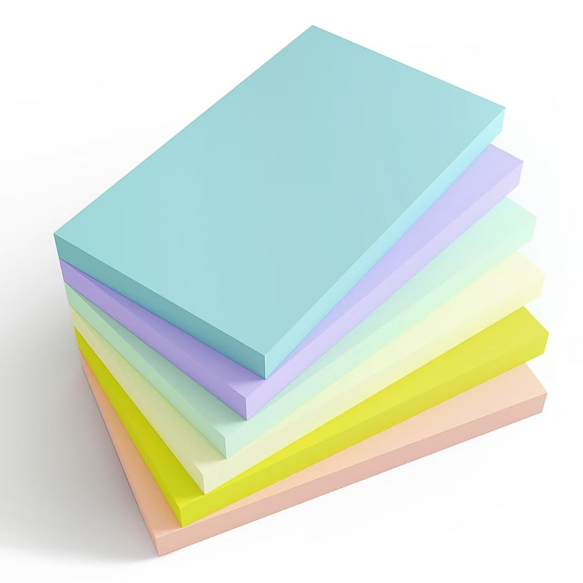 480 Sheets 3 in x 5 in Large Sticky Notes, 76 x 127 mm 6 Pads Assorted Self-Stick Pads for Notebook,Office,School and Home,80 Sheets/Pad (6 Pads Brillant)