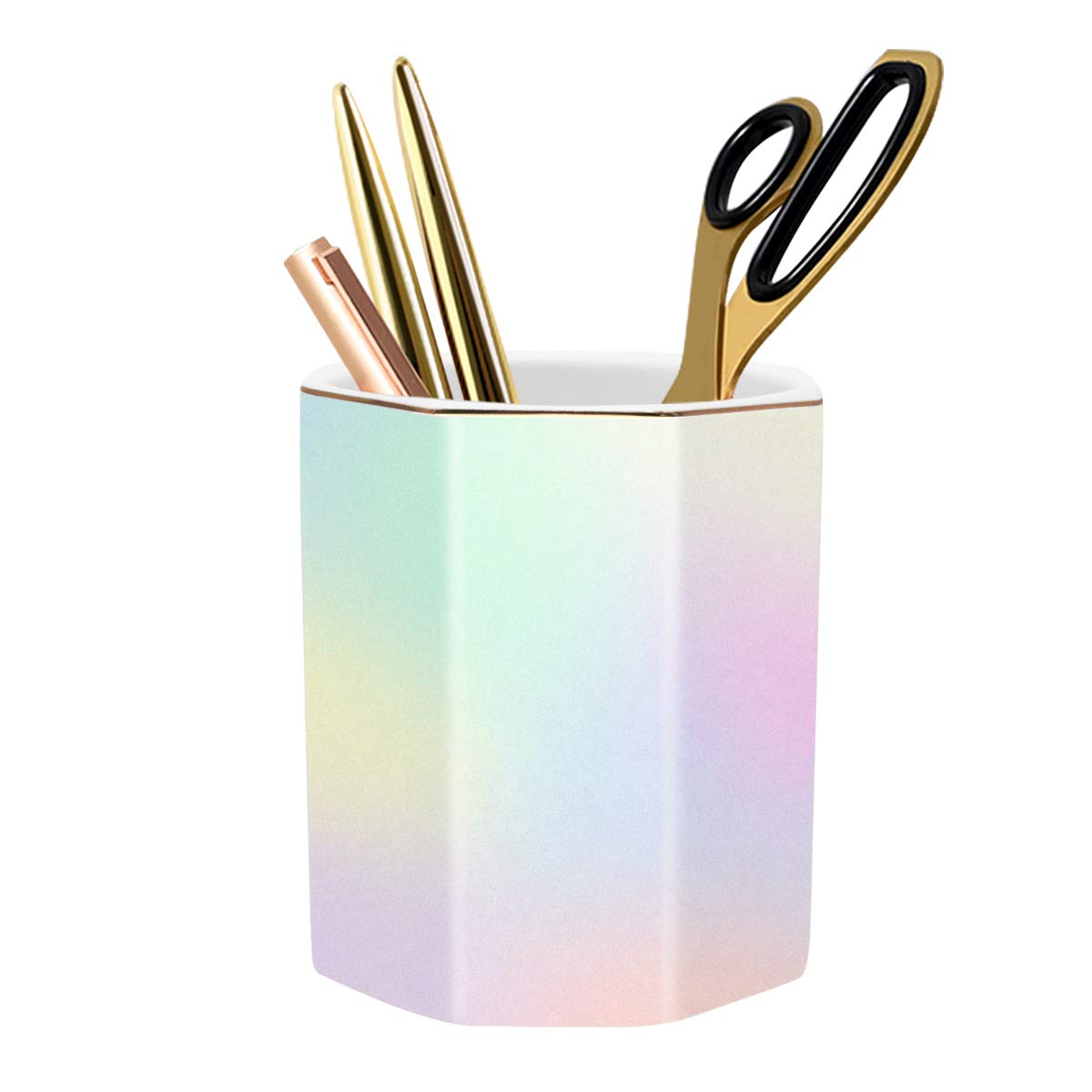 Cute Pen Holder for Desk, Ceramic Pencil Holder Pen Cup Marker Holder Makeup Brush Holders, Desk Accessories & Workspace Organizers for Home, Office, Skull