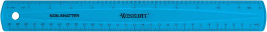 Westcott Shatterproof Ruler, 12-Inch, Blue, 16010