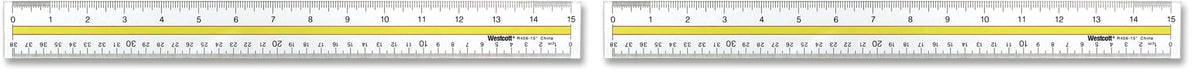 Westcott Acrylic Data Highlight Reading Ruler With Tinted Guide, 15" Clear