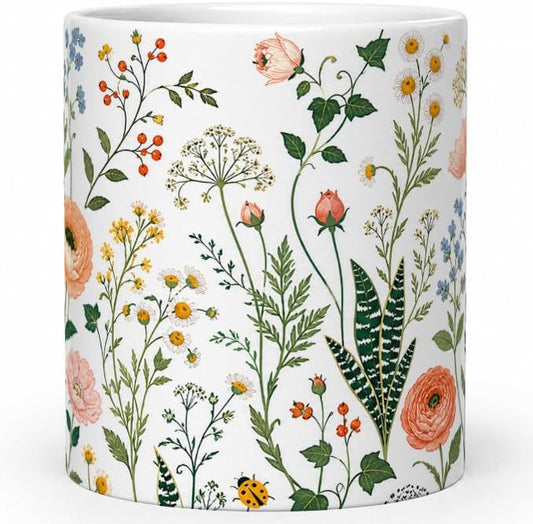 Pen Holder for Desk Ceramic Pencil Cup, Cute Makeup Brush Desk Organizer, Desk Accessories, School Supplies, Teacher Appreciation Gifts, Birthday Christmas Gift for Women (Green plants)
