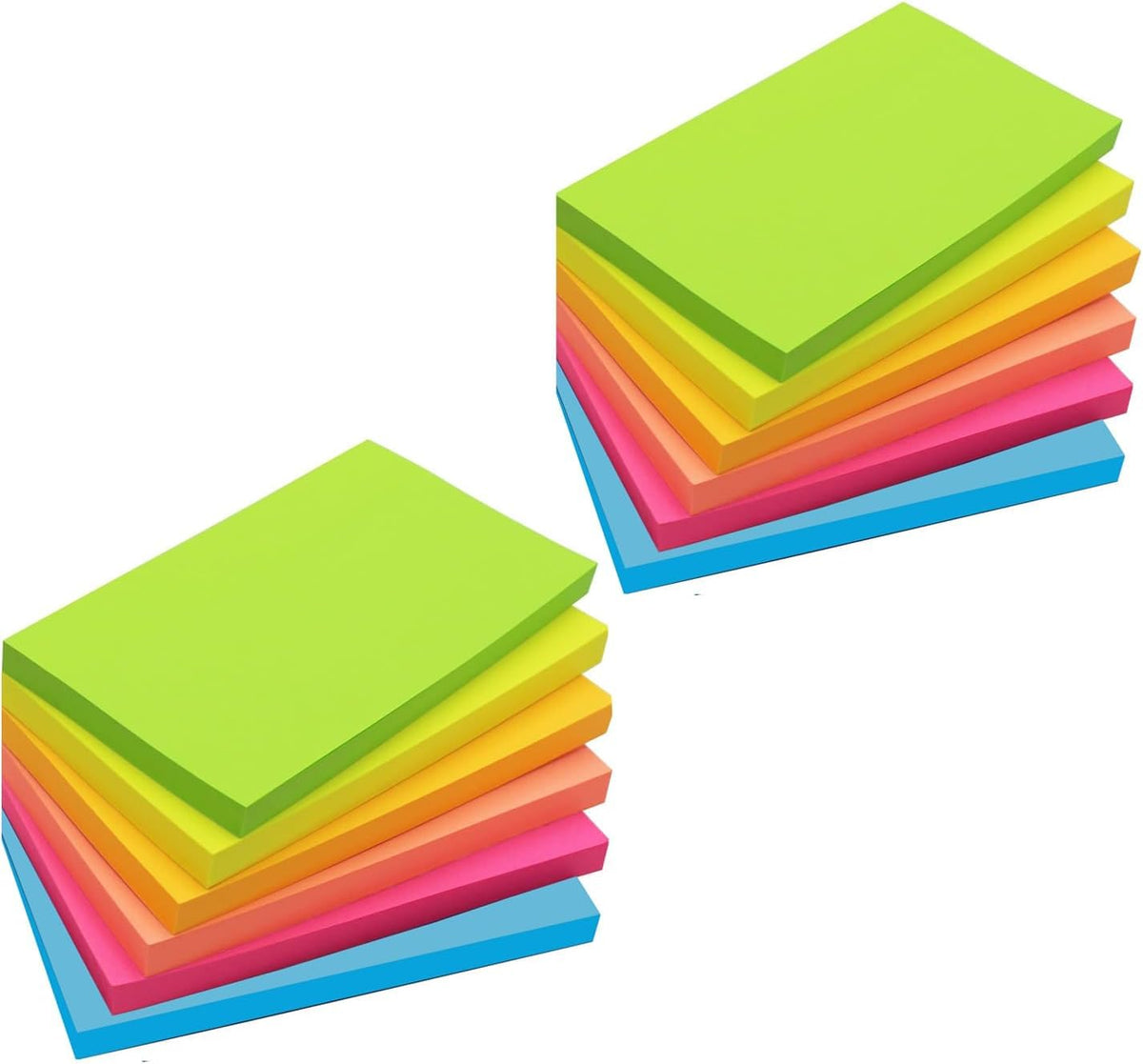 480 Sheets 3 in x 5 in Large Sticky Notes, 76 x 127 mm 6 Pads Assorted Self-Stick Pads for Notebook,Office,School and Home,80 Sheets/Pad (6 Pads Brillant)