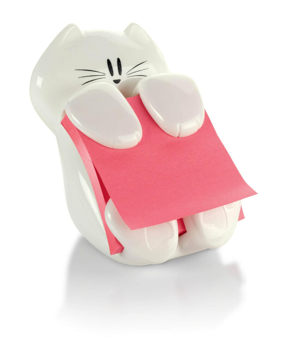 Post-it Note Dispenser, White Cat Design, 1 Dispenser, 1 Pad, 45 Sheets