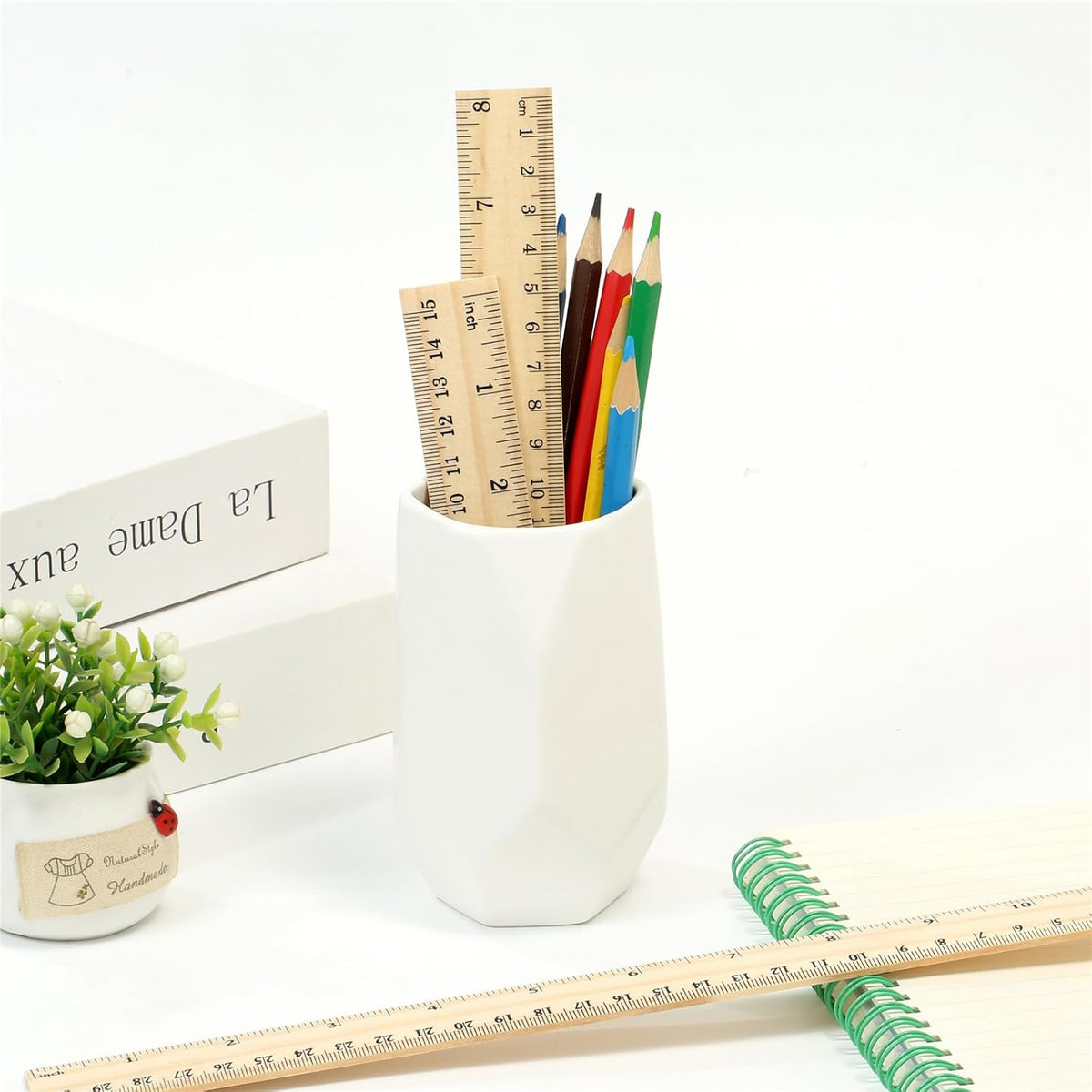 3 Pack Wooden Ruler Set, 6, 8, 12 Inch Rulers, High-Quality Metric Ruler, Easy to Read, mm, Sturdy and Durable Straight Edge for Drawing, Home, Office, Engineering