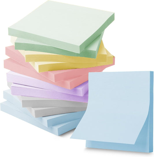 Mr. Pen- Sticky Notes, 3"x3", 12 Pads, 720 Sheets, Morandi Colors