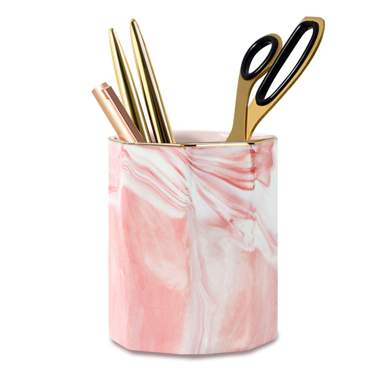 Cute Pen Holder for Desk, Ceramic Pencil Holder Pen Cup Marker Holder Makeup Brush Holders, Desk Accessories & Workspace Organizers for Home, Office, Skull