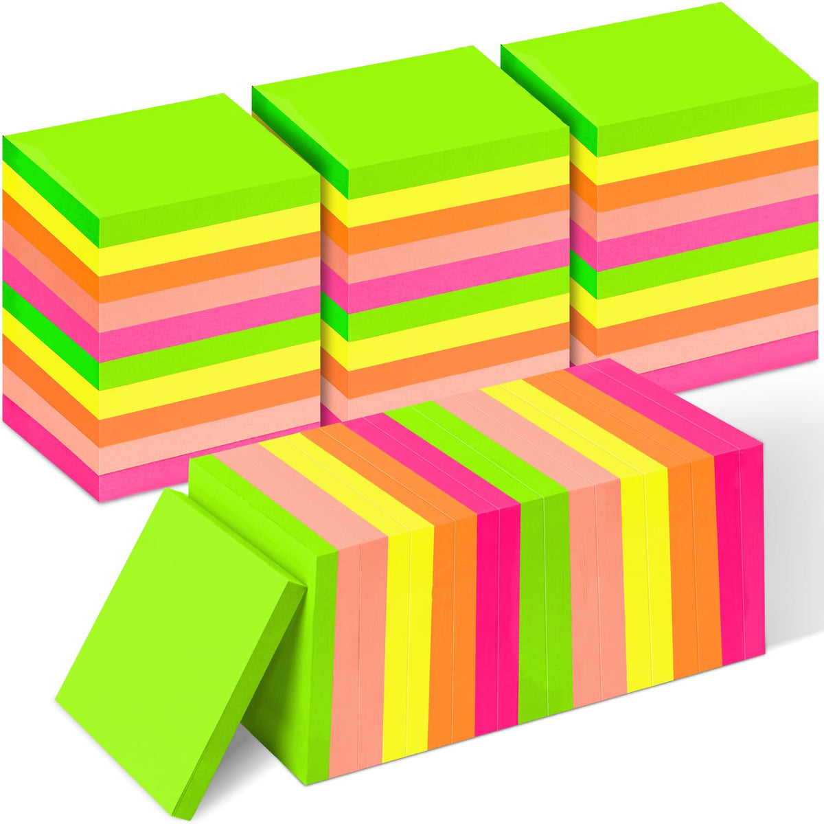 60 Pack Sticky Notes Bulk 3x3 Inch 12 Colors Self Stick Memo Pads