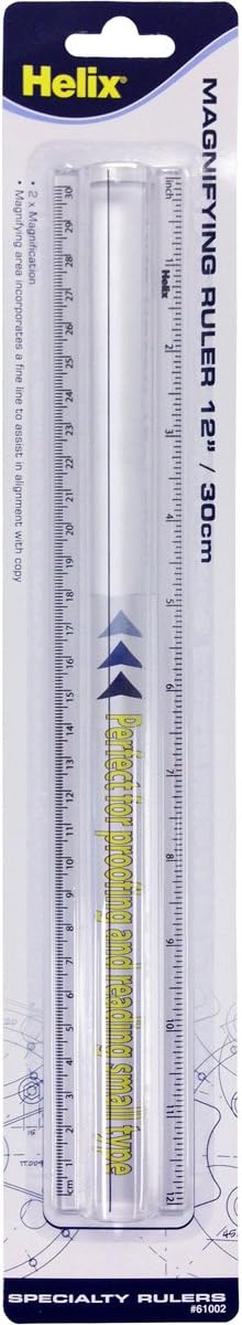 Helix - 2X Magnifier Ruler - 12 inch - 1 Pack