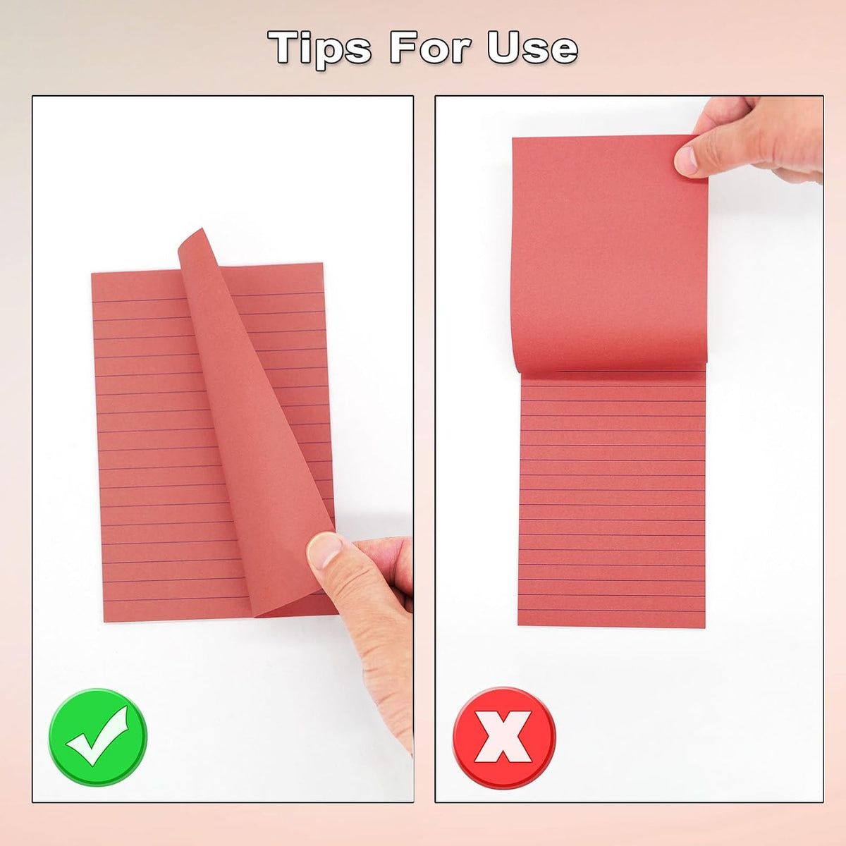 9 Pack Lined Sticky Notes with Lines 4X6 in, Vintage Self- Stick Note Pads