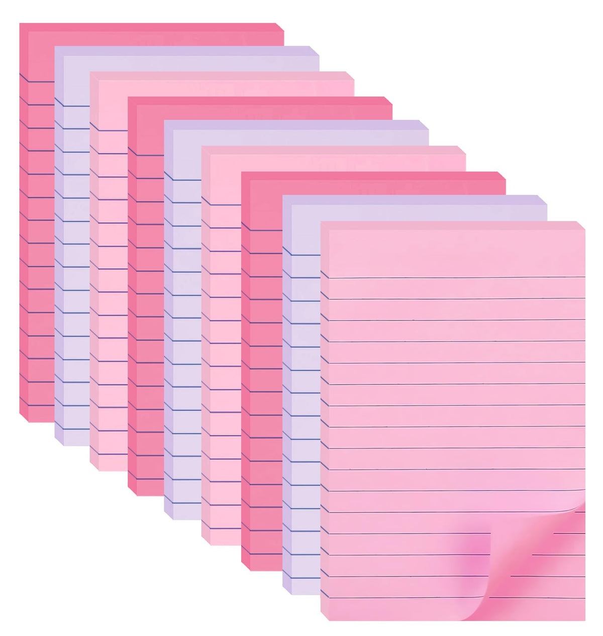 9 Pack Lined Sticky Notes with Lines 4X6 in, Vintage Self- Stick Note Pads
