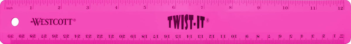 Westcott 12" Twist It Flexible Ruler, Assorted Colors