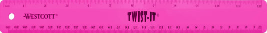 Westcott 12" Twist It Flexible Ruler, Assorted Colors