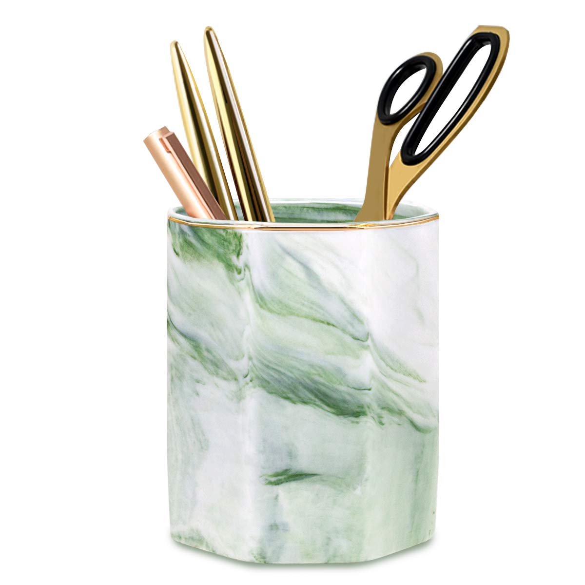 Cute Pen Holder for Desk, Ceramic Pencil Holder Pen Cup Marker Holder Makeup Brush Holders, Desk Accessories & Workspace Organizers for Home, Office, Skull
