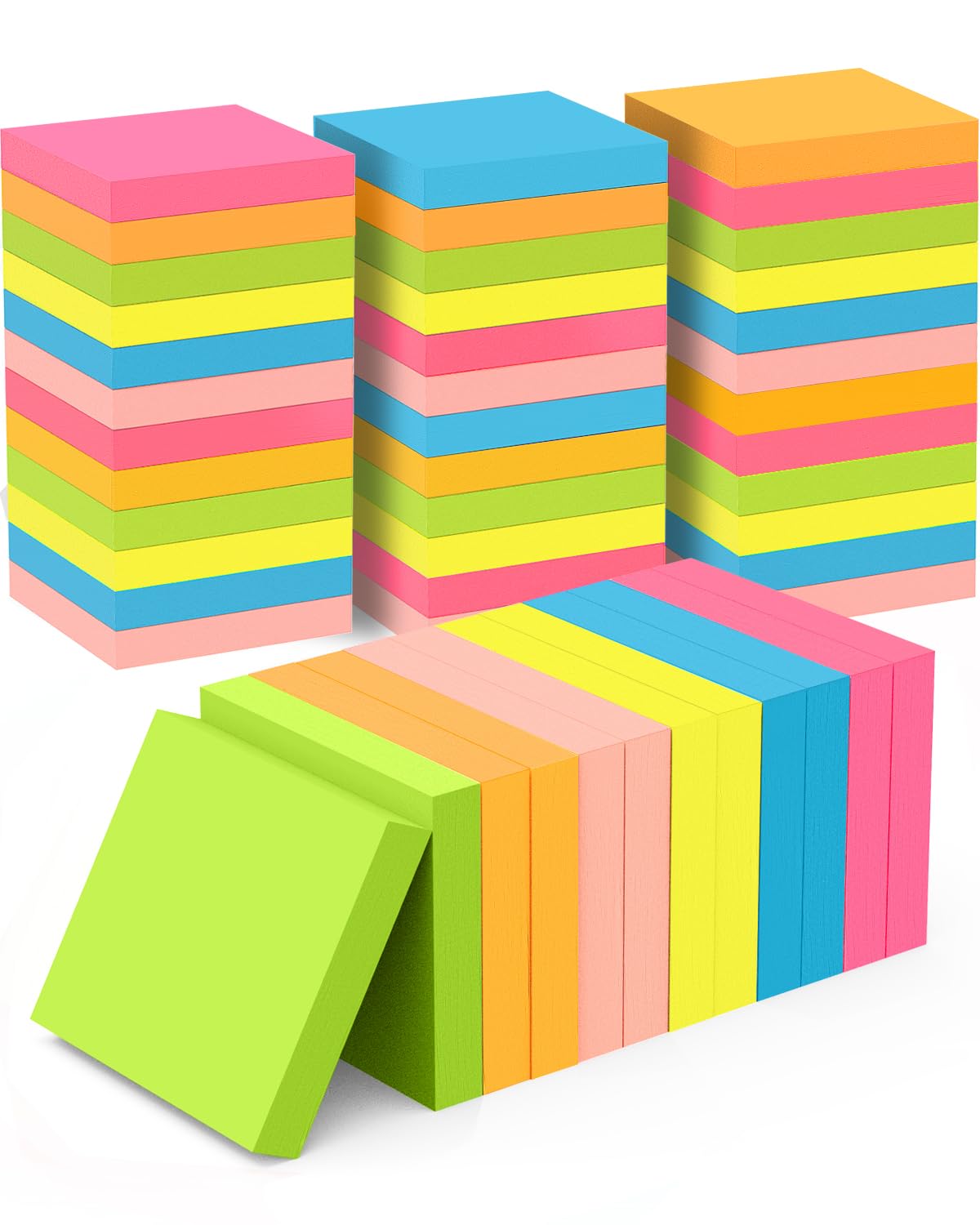 Sticky Notes 3x3 Small Self-Stick Pads, 48 Pads in 6 Pastel Colors