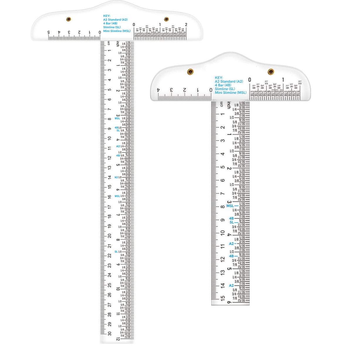 2 PCS 6 Inch /12Inch Clear Acrylic Ruler Zero-Centering Ruler with Inches & Metric Measuring Tool 12" and 6" Inch Straight Edge Rulers for Scrapbooking Card-Making Student School Office Home Tool