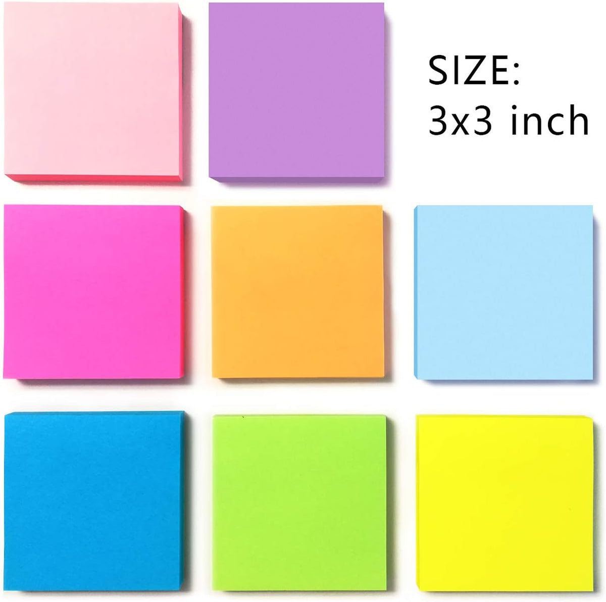 Phthdoty 8 Pads Pop Up Sticky Notes 3x3 Refills 8 Bright Colors, 640 Sheets