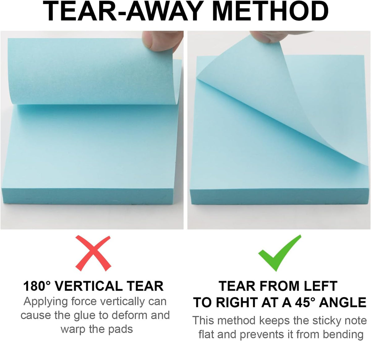 Realzeva Sticky Notes 3x3, Self-Sticky Notes Pad, 8 Pack-100 Sheet/Pad