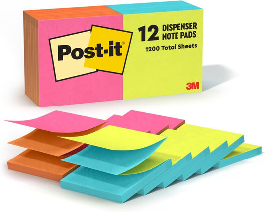 Post-it Pop-up Notes, 3 x 3 in, Poptimistic Collection, 12 Pads