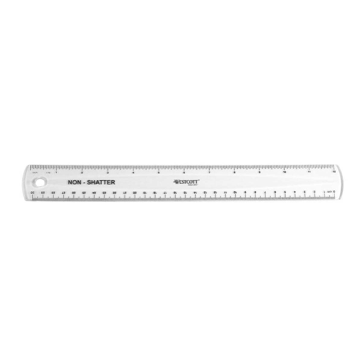 Westcott Shatterproof Ruler, Design with Easy-to-Read Markings, Back-to-Classroom, 12-Inch