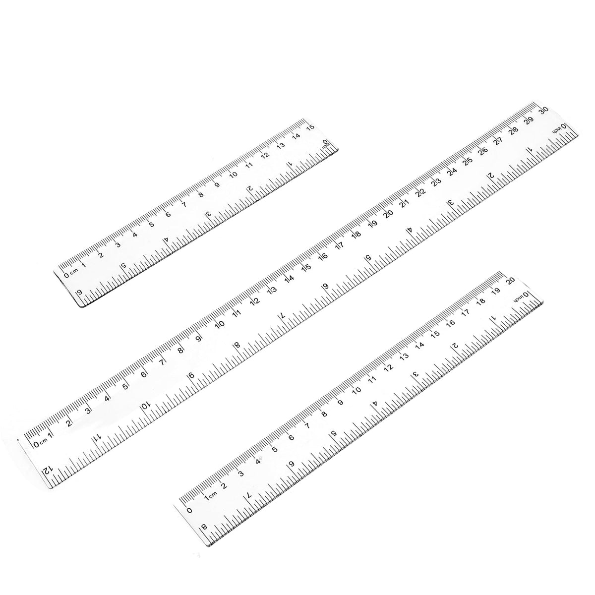 3 Pack 8 Inch Ruler Set Plastic Straight Ruler Transparent Measuring Tool Acrylic Clear Ruler for School Office Student(Transparent)
