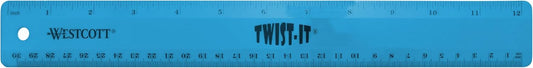 Westcott 12" Twist It Flexible Ruler, Assorted Colors