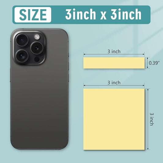 Sticky Notes 3x3 Small Self-Stick Pads, 48 Pads in 6 Pastel Colors