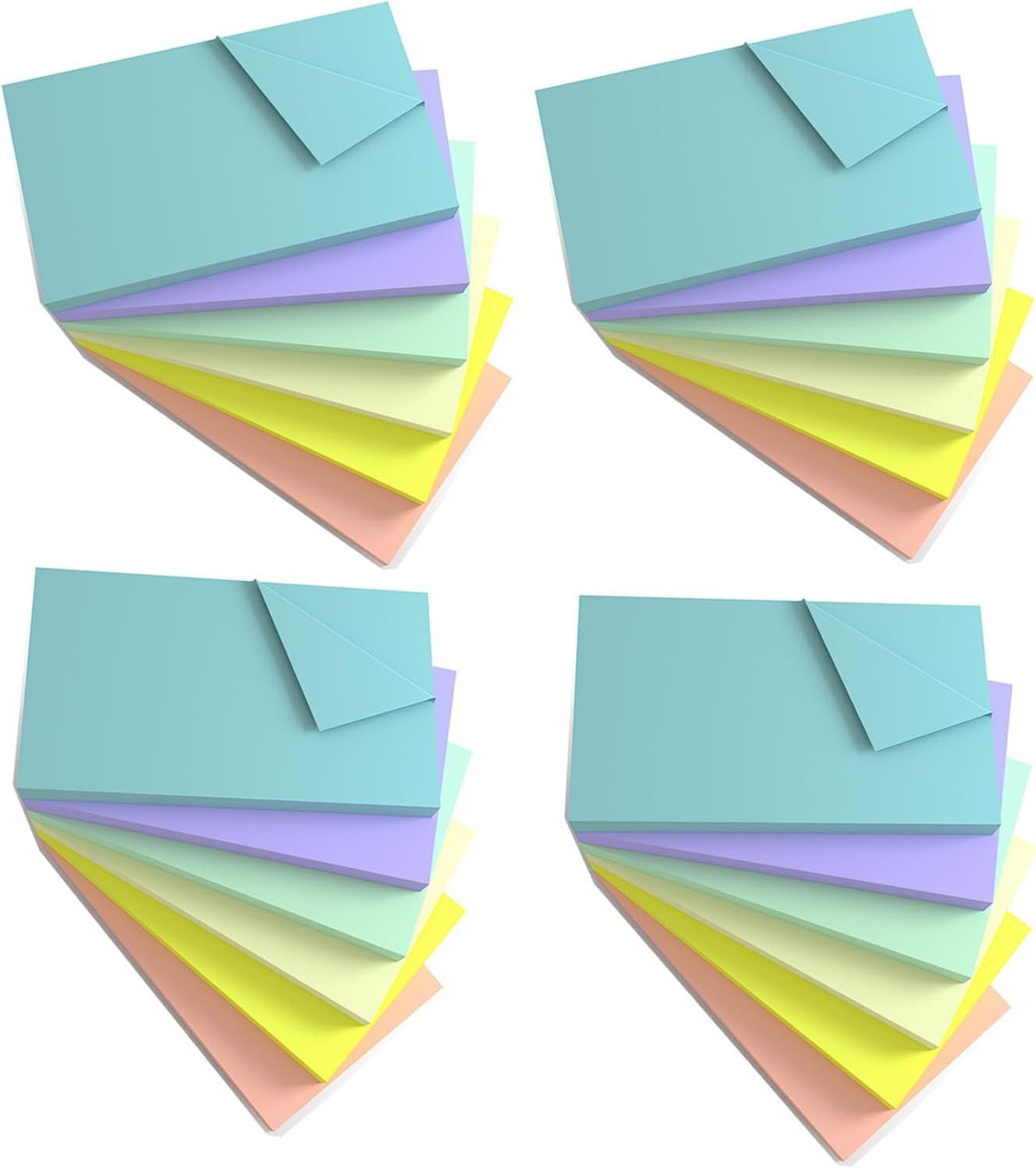 480 Sheets 3 in x 5 in Large Sticky Notes, 76 x 127 mm 6 Pads Assorted Self-Stick Pads for Notebook,Office,School and Home,80 Sheets/Pad (6 Pads Brillant)