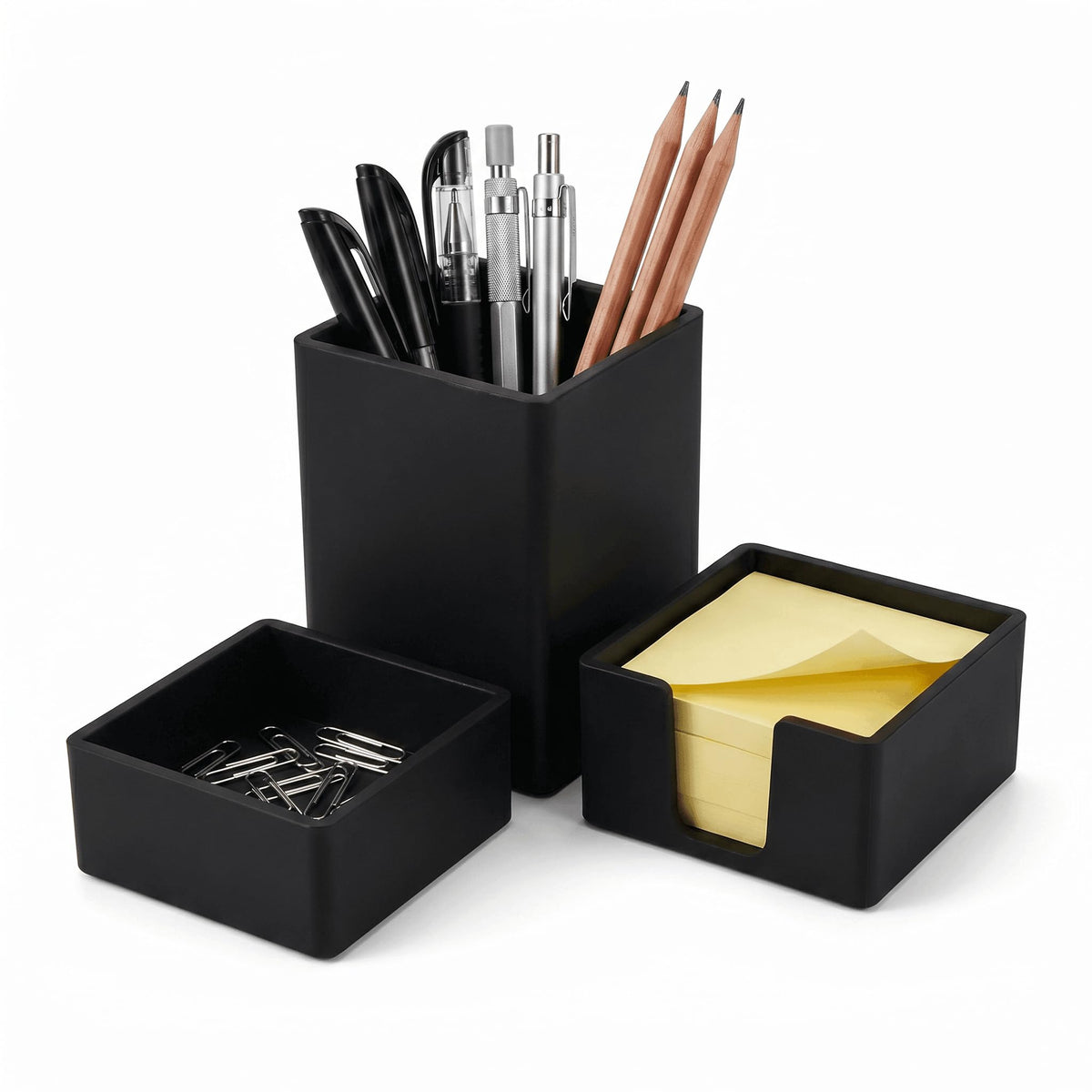 Silicone Pen Holder 3-Piece Set, Black