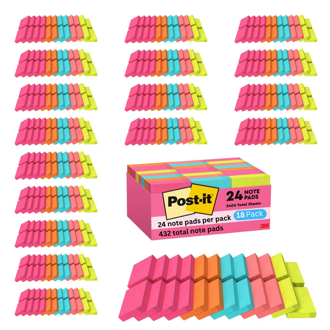 Post-it Notes, 1.38 x 1.88 in, Poptimistic Collection, 24 Pads