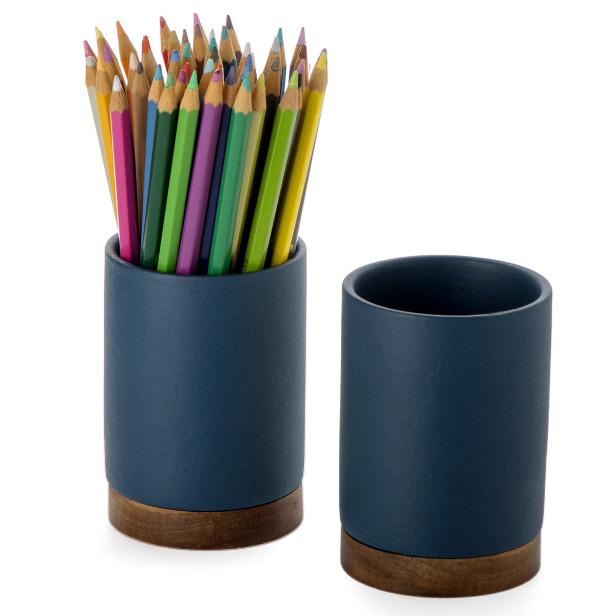 Ceramic Pen Holder for Desk, Pencil Cup, (Royal Blue, Set / 1)