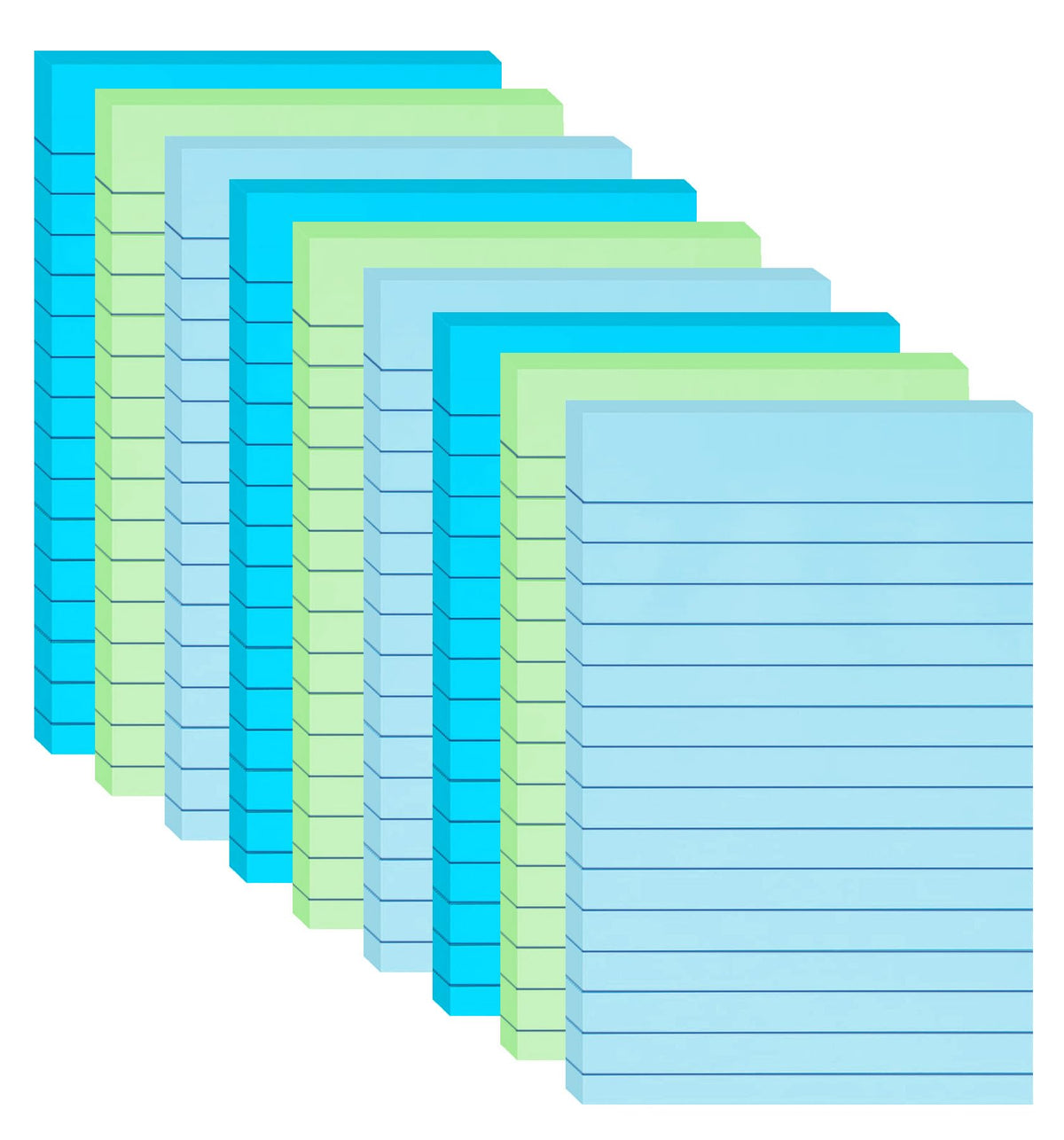 9 Pack Lined Sticky Notes with Lines 4X6 in, Vintage Self- Stick Note Pads