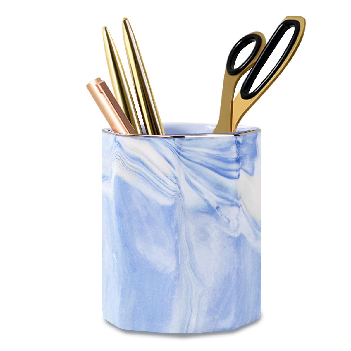 Cute Pen Holder for Desk, Ceramic Pencil Holder Pen Cup Marker Holder Makeup Brush Holders, Desk Accessories & Workspace Organizers for Home, Office, Skull