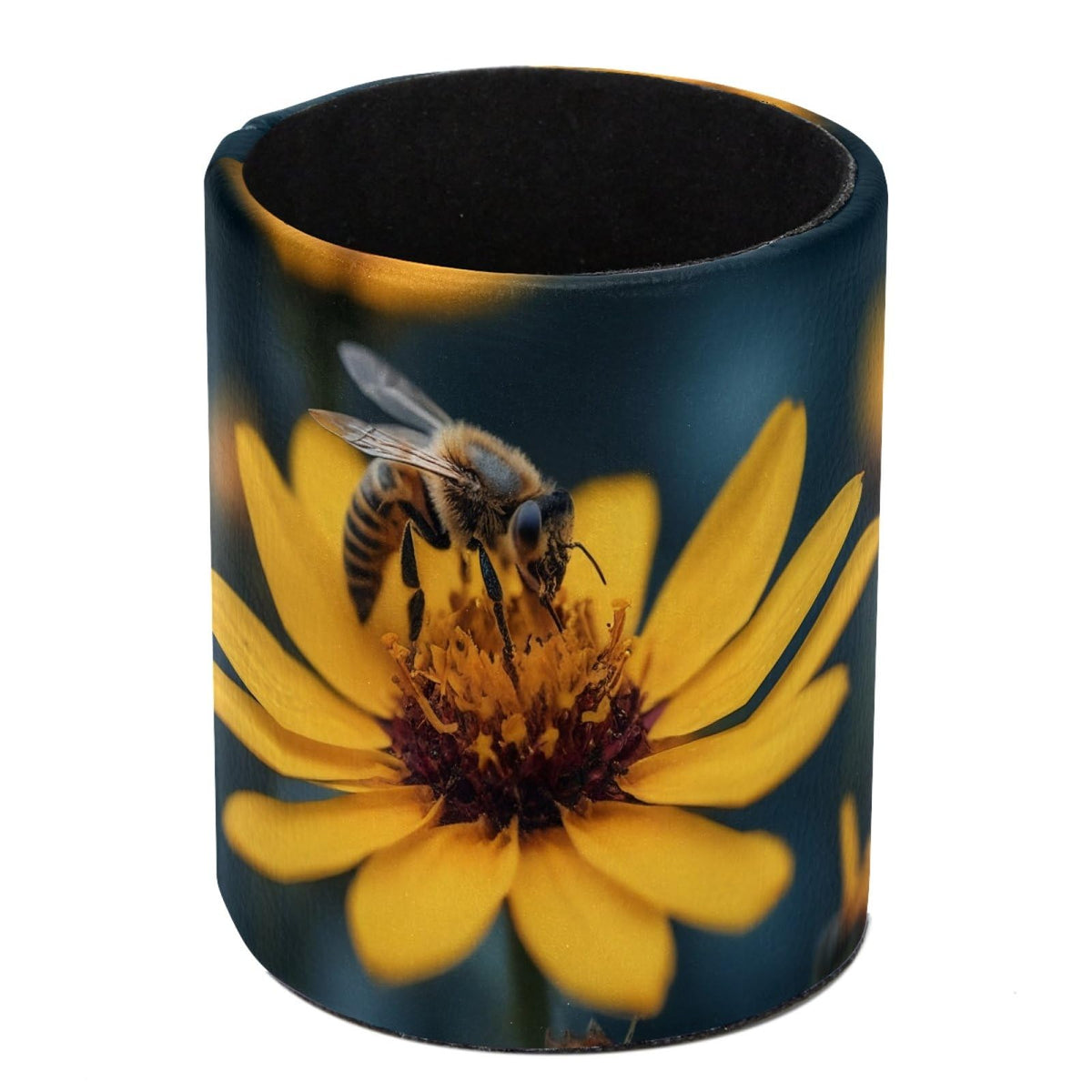 Leather Pen Holder for Desk, Birds Branches Butterflies Pencil Cup Pen Organizer Makeup Brush Holder for Office Home Kids Countertop Desk Accessory Storage