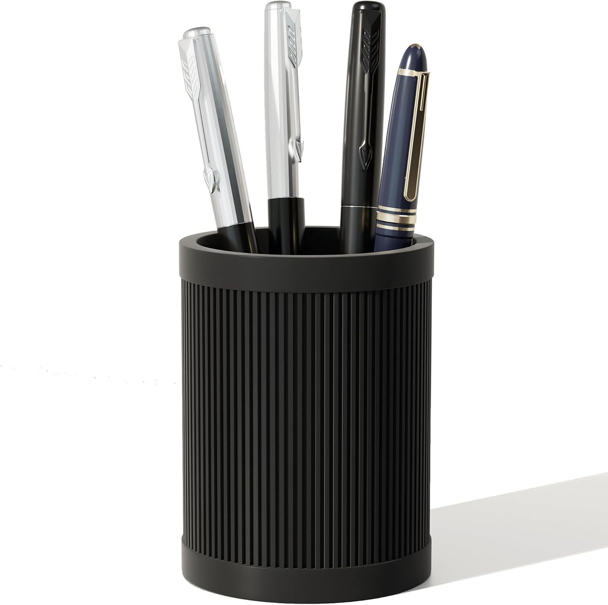 HighHerz Aesthetic Pen Holder For Desk, Modern Silicone Pencil Holder, Stylish Office Desk Decor, Made of 5 mm Thickened Premium Silicone, Office Desk Organizer And Accessories (Black)