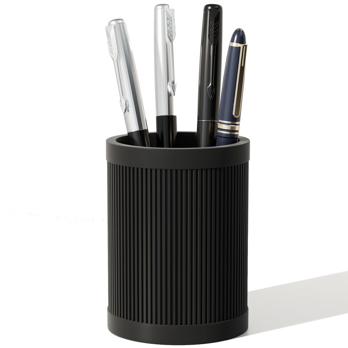 HighHerz Aesthetic Pen Holder For Desk, Modern Silicone Pencil Holder, Stylish Office Desk Decor, Made of 5 mm Thickened Premium Silicone, Office Desk Organizer And Accessories (Black)