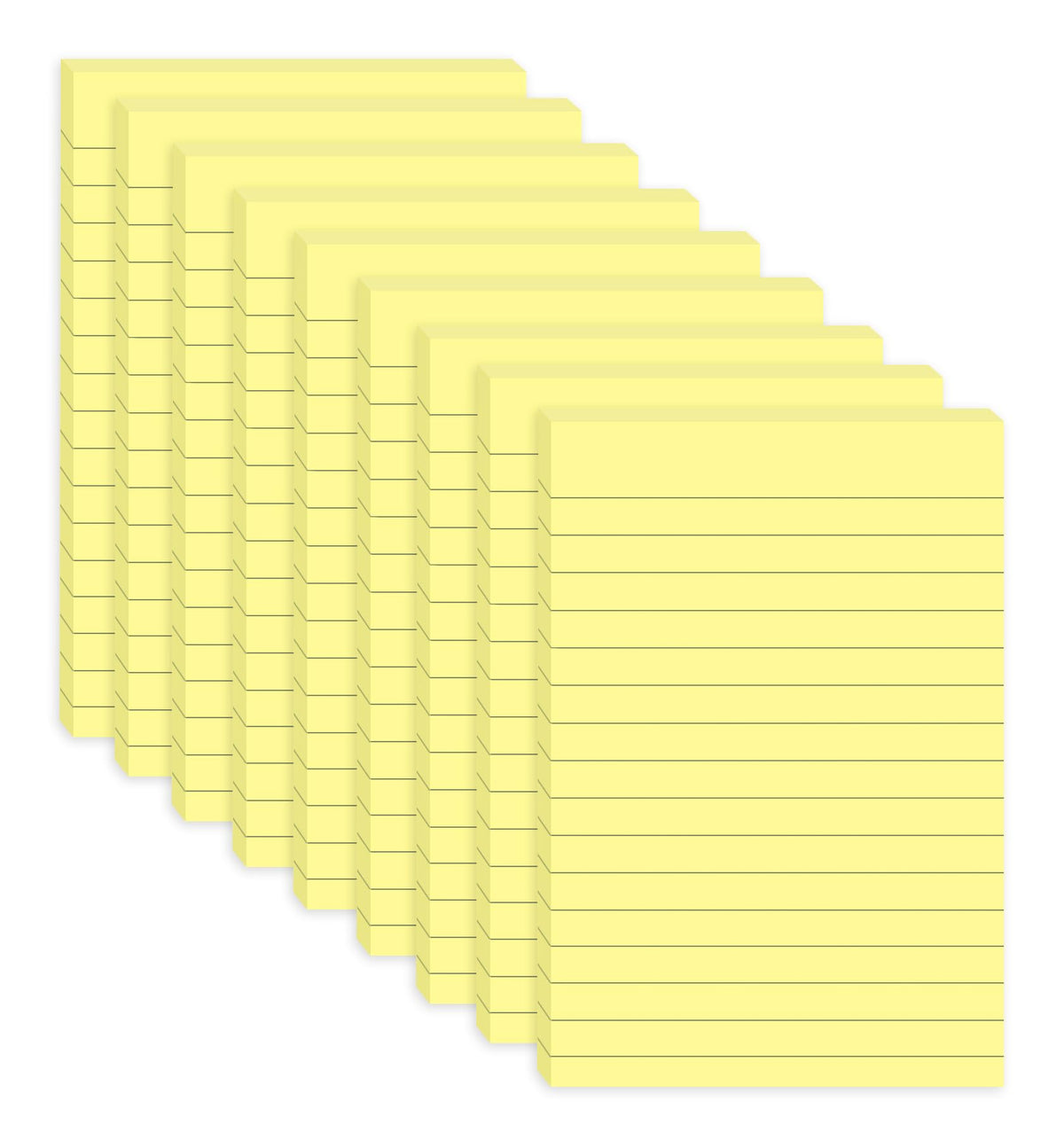9 Pack Lined Sticky Notes with Lines 4X6 in, Vintage Self- Stick Note Pads