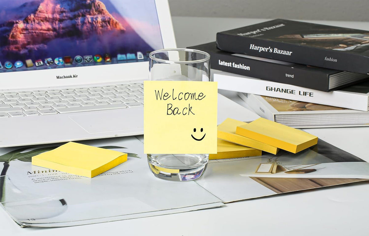 (18 Pads) Pop Up Yellow Sticky Notes 3x3 in, Suitable for Office, School