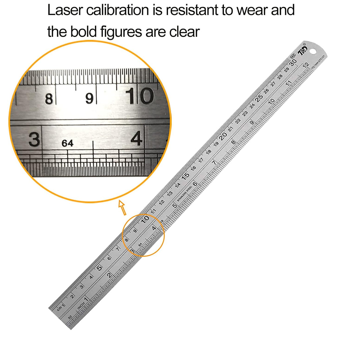 YouOKLight Stainless Steel Ruler 2-Pack, 12 Inch & 30 cm Metal Ruler Dual Scale, Flexible Yet Durable Metric and Imperial for Drawing, Engineering, Sewing, School, Office – Silver
