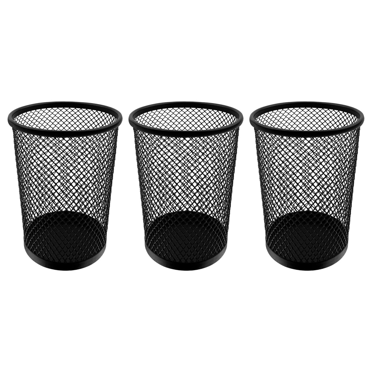 HSYMQ Desk Pencil Pen Holder, Wire Mesh Pen Cup Holder for Desk Organizer and Office Desk Accessories (12 Pack)