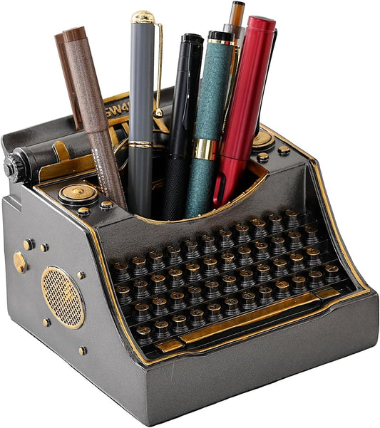 Retro Typewriter Pen Holder Desk Organizers for Writer's Iron