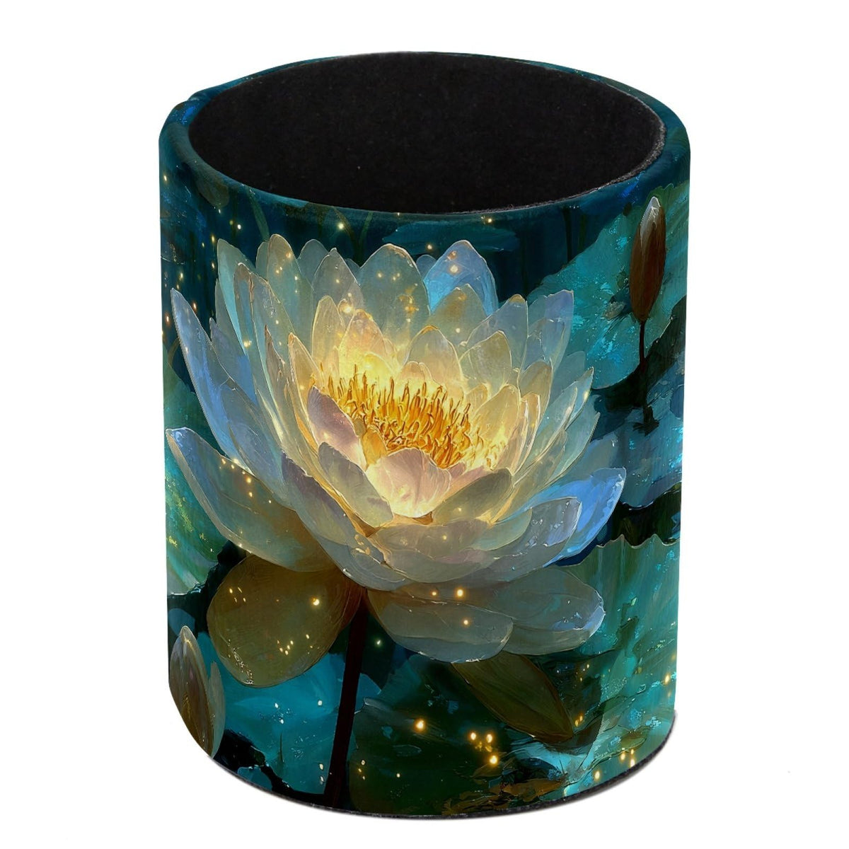 Leather Pen Holder for Desk, Birds Branches Butterflies Pencil Cup Pen Organizer Makeup Brush Holder for Office Home Kids Countertop Desk Accessory Storage