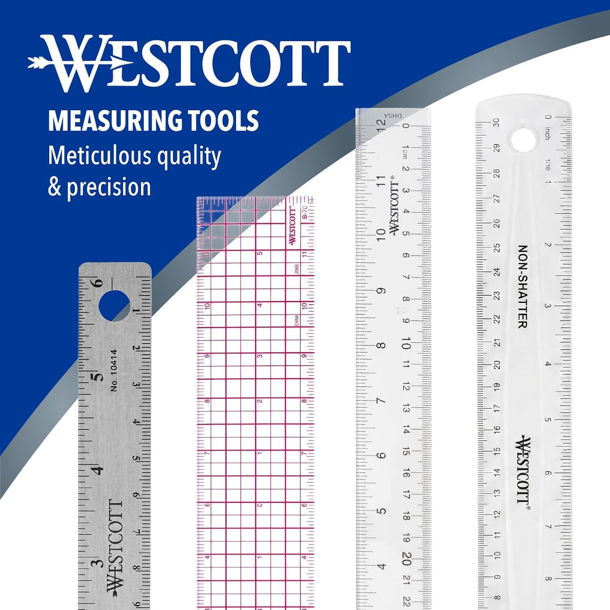 Westcott Shatterproof Ruler, 12-Inch, Green, 16012