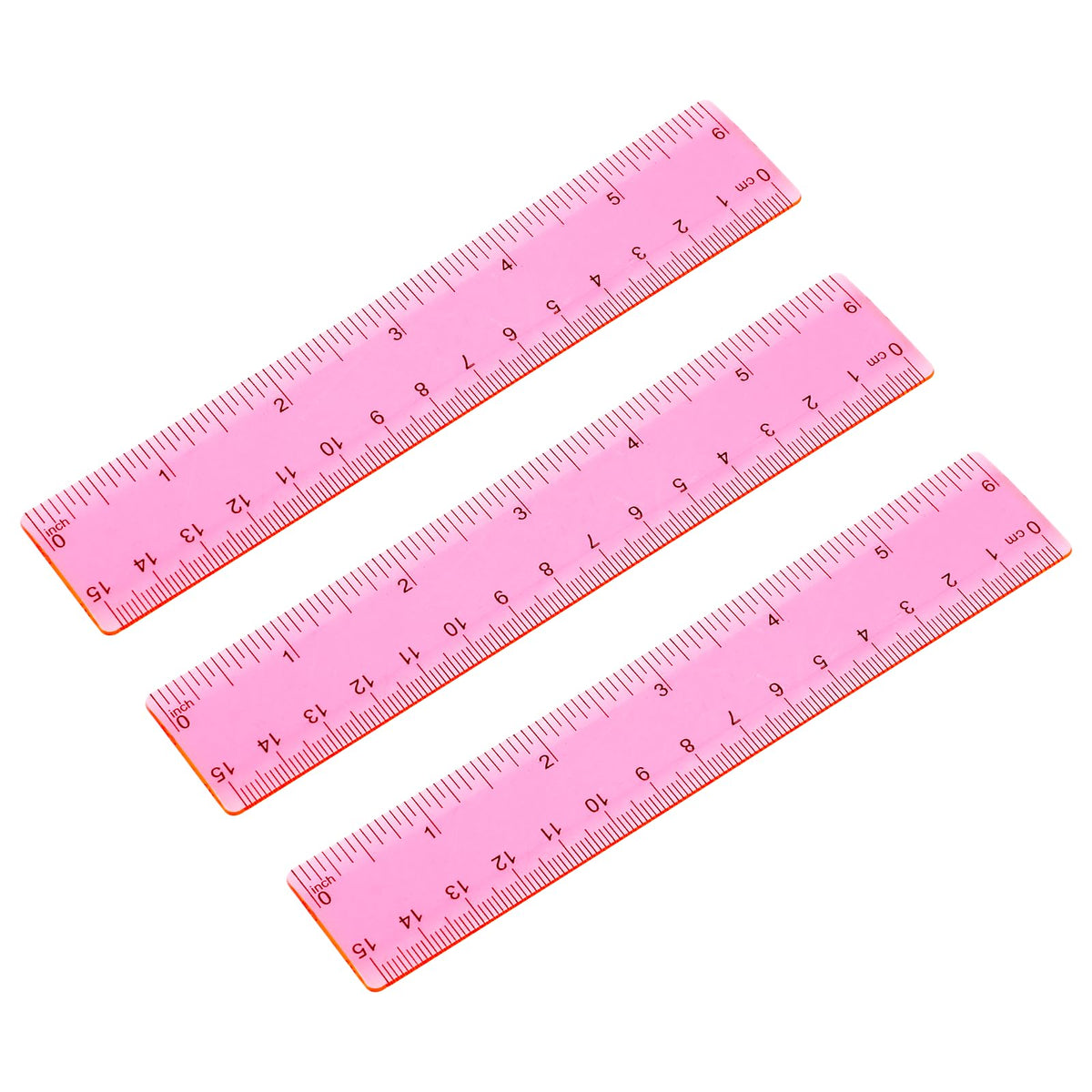 3 Pack 8 Inch Ruler Set Plastic Straight Ruler Transparent Measuring Tool Acrylic Clear Ruler for School Office Student(Transparent)