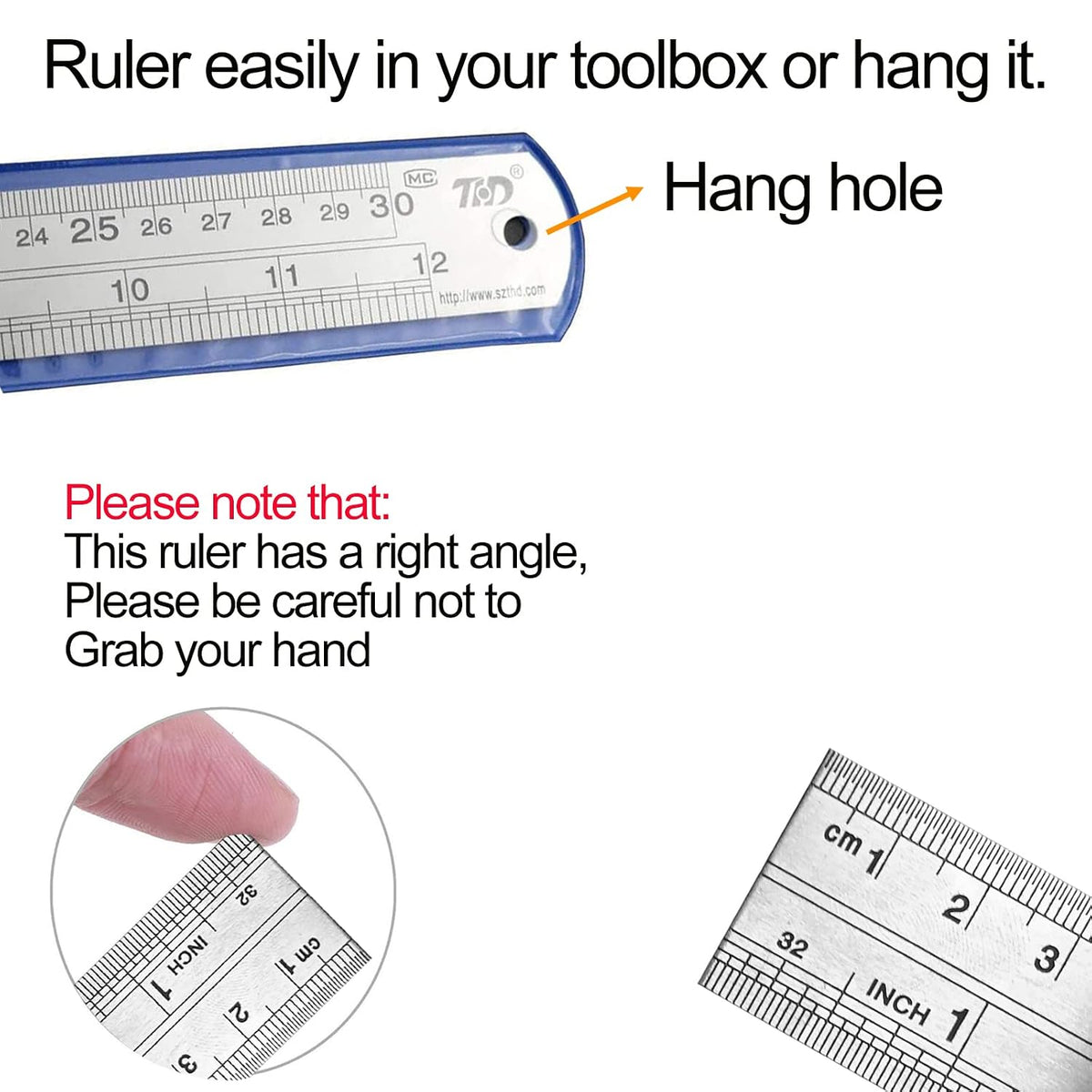 YouOKLight Metal Ruler Set, Stainless Steel 6 Inch and 12 Inch Rulers with Inches and Centimeters, Metric Precision Measuring Drawing Ruler, Silver