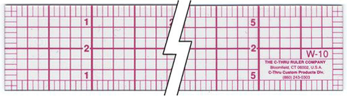 Westcott W-10 6-Inch 8ths Graph Ruler, Transparent, 1 x 6 in