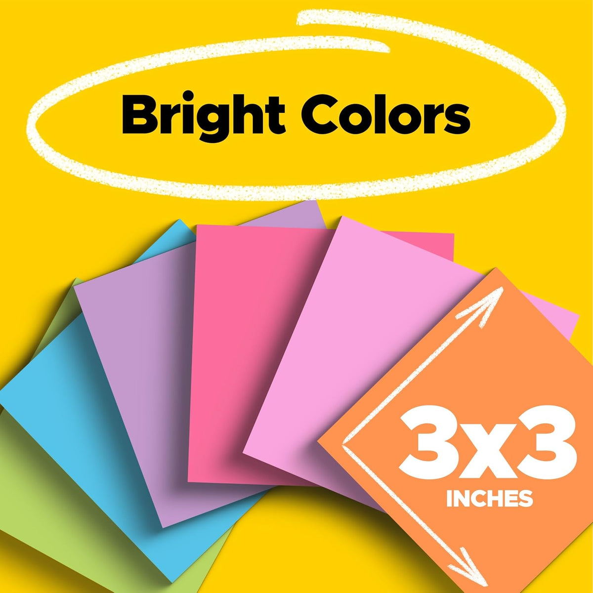Post-it Super Sticky Notes, 3 x 3 in, Assorted Brights, 24 Pads
