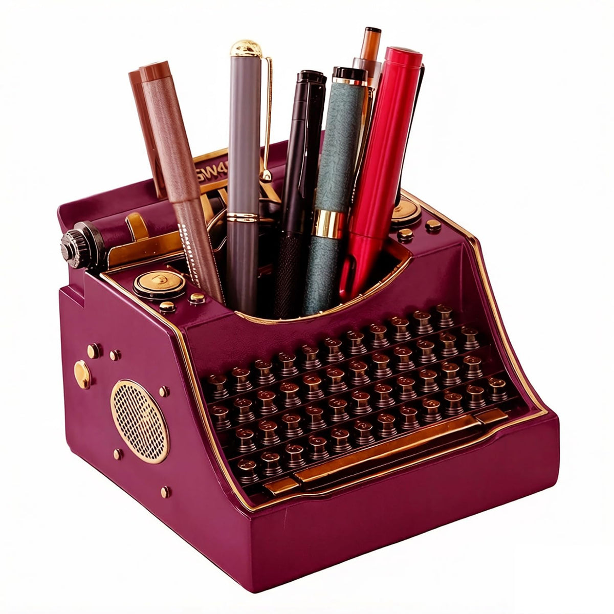 Retro Typewriter Pen Holder Desk Organizers for Writer's Iron