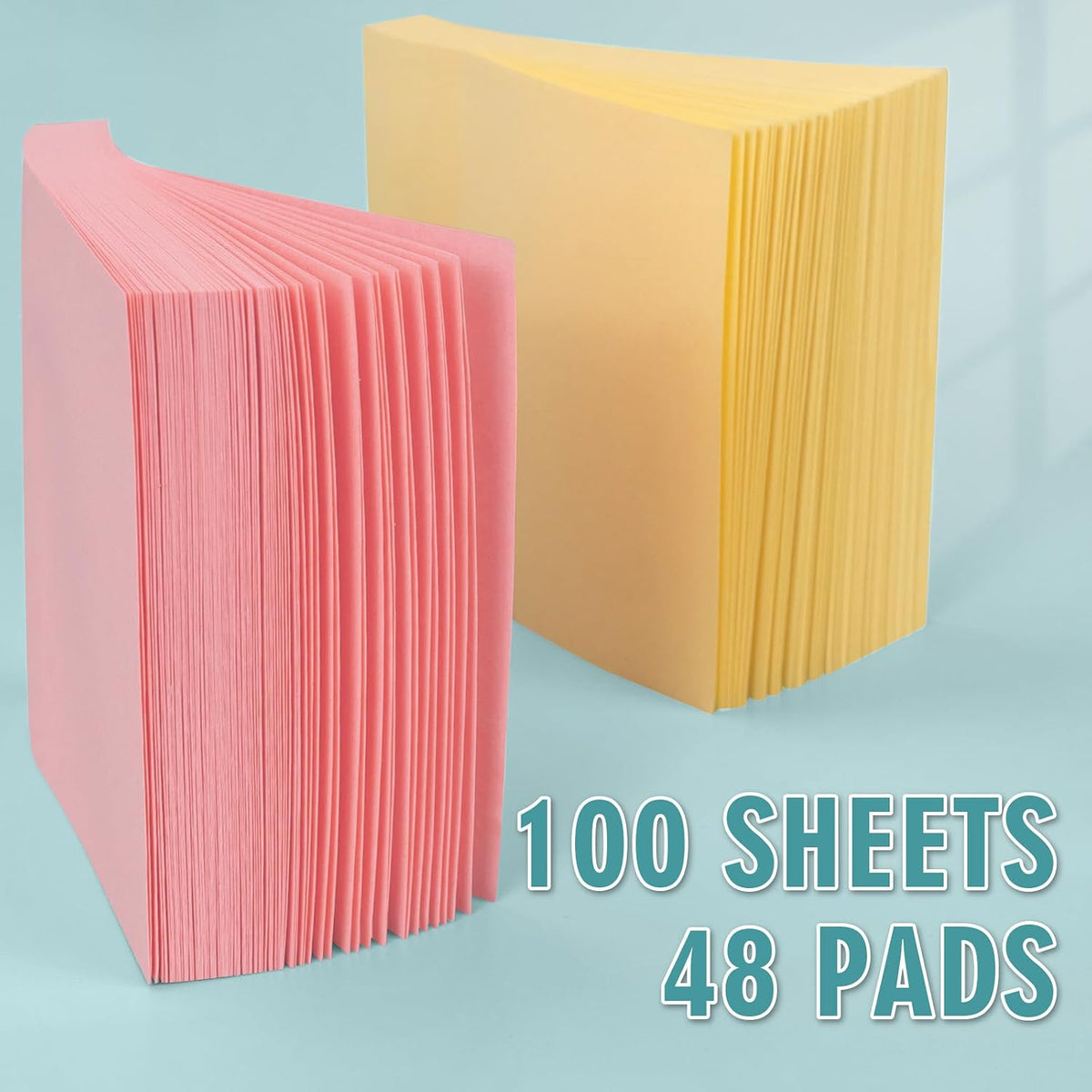 Sticky Notes 3x3 Small Self-Stick Pads, 48 Pads in 6 Pastel Colors